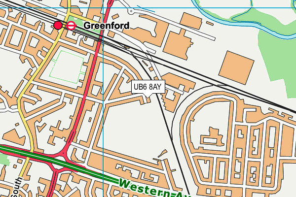UB6 8AY map - OS VectorMap District (Ordnance Survey)