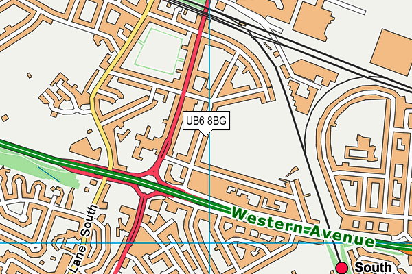 UB6 8BG map - OS VectorMap District (Ordnance Survey)
