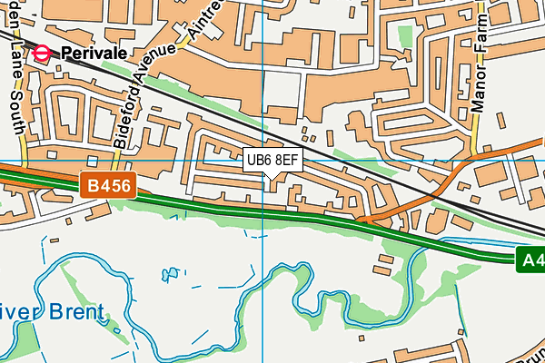 UB6 8EF map - OS VectorMap District (Ordnance Survey)
