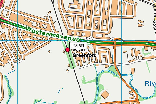 UB6 8EL map - OS VectorMap District (Ordnance Survey)