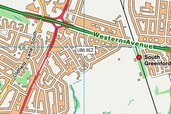 UB6 8EZ map - OS VectorMap District (Ordnance Survey)