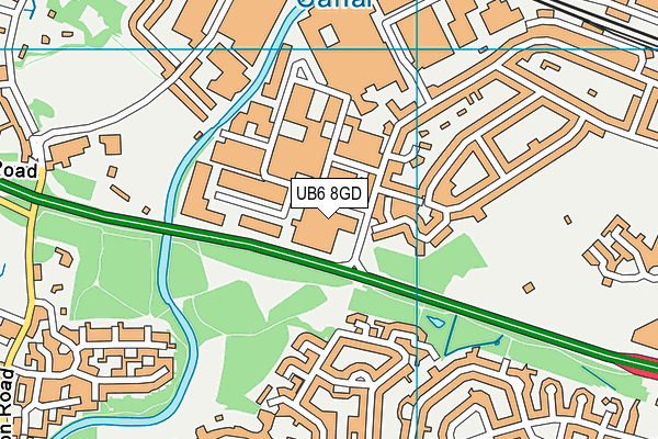 UB6 8GD map - OS VectorMap District (Ordnance Survey)