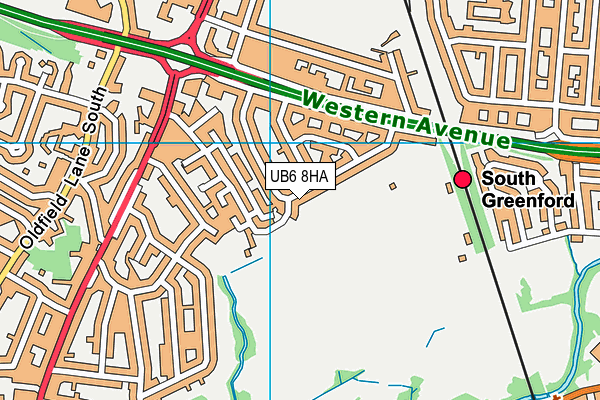 UB6 8HA map - OS VectorMap District (Ordnance Survey)