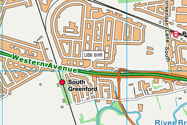 UB6 8HR map - OS VectorMap District (Ordnance Survey)