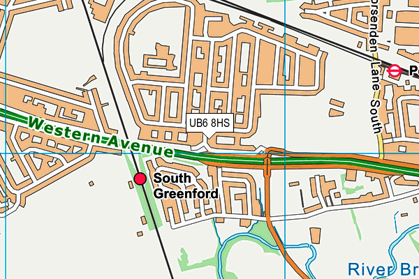 UB6 8HS map - OS VectorMap District (Ordnance Survey)