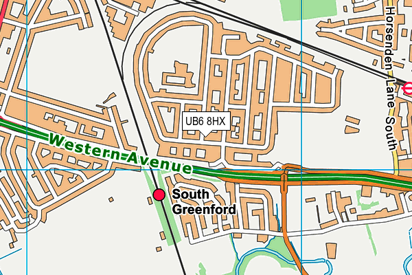 UB6 8HX map - OS VectorMap District (Ordnance Survey)