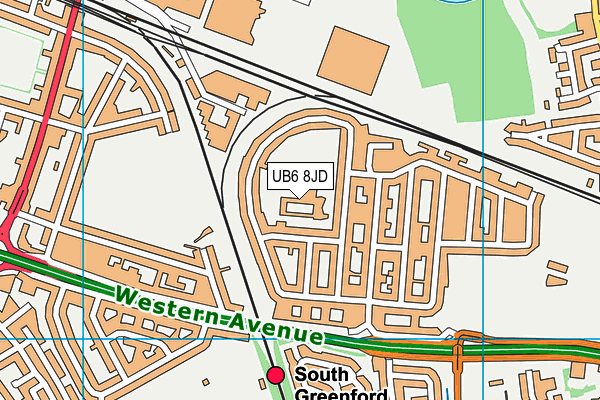 Selborne Primary School map (UB6 8JD) - OS VectorMap District (Ordnance Survey)
