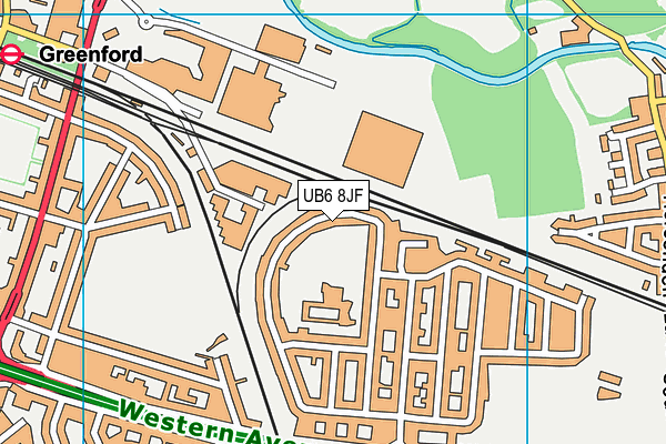 UB6 8JF map - OS VectorMap District (Ordnance Survey)