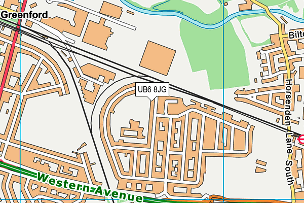 UB6 8JG map - OS VectorMap District (Ordnance Survey)