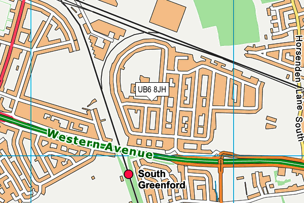 UB6 8JH map - OS VectorMap District (Ordnance Survey)