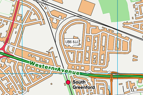 UB6 8JJ map - OS VectorMap District (Ordnance Survey)
