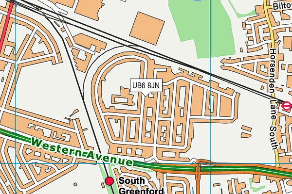 UB6 8JN map - OS VectorMap District (Ordnance Survey)