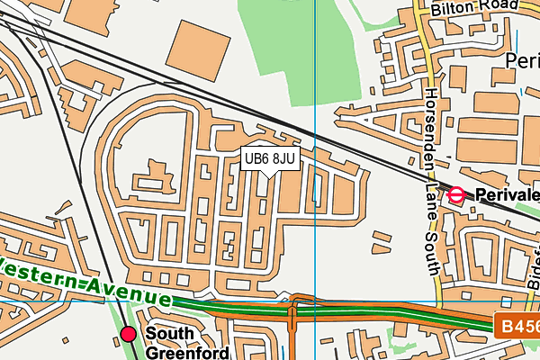 UB6 8JU map - OS VectorMap District (Ordnance Survey)