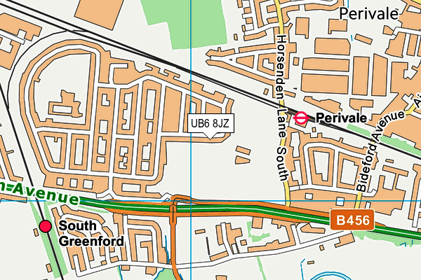 UB6 8JZ map - OS VectorMap District (Ordnance Survey)