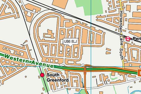 UB6 8LJ map - OS VectorMap District (Ordnance Survey)