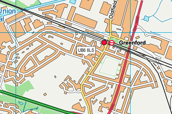 London Marathon Playing Field Greenford map (UB6 8LS) - OS VectorMap District (Ordnance Survey)