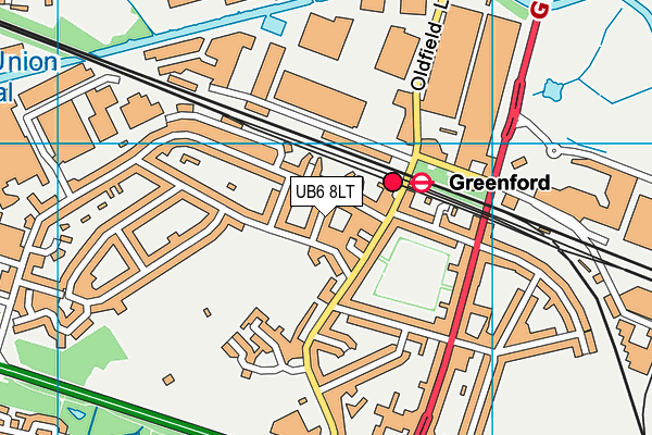 UB6 8LT map - OS VectorMap District (Ordnance Survey)