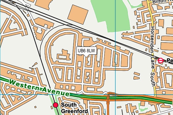 UB6 8LW map - OS VectorMap District (Ordnance Survey)