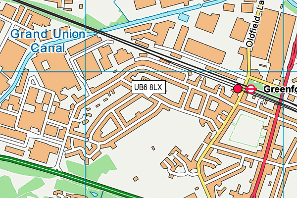 UB6 8LX map - OS VectorMap District (Ordnance Survey)