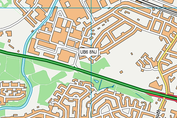 UB6 8NJ map - OS VectorMap District (Ordnance Survey)