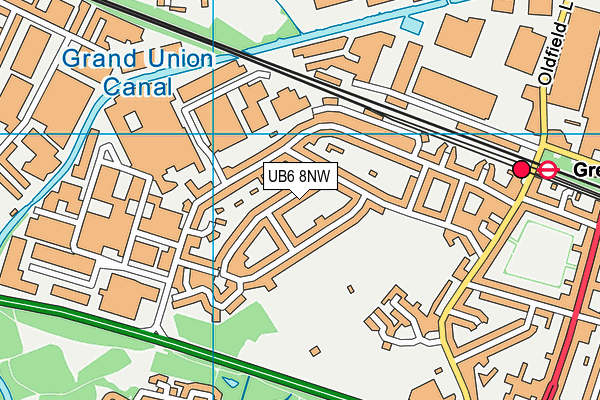 UB6 8NW map - OS VectorMap District (Ordnance Survey)