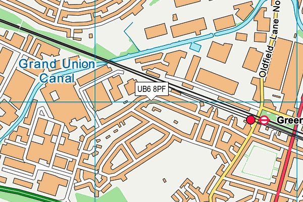 UB6 8PF map - OS VectorMap District (Ordnance Survey)