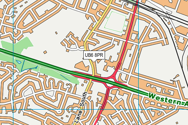 UB6 8PR map - OS VectorMap District (Ordnance Survey)