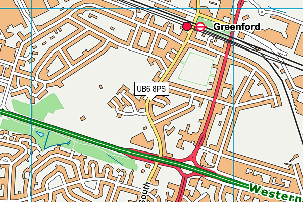 UB6 8PS map - OS VectorMap District (Ordnance Survey)