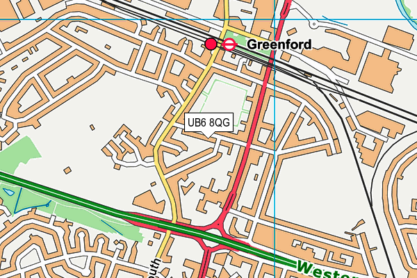 UB6 8QG map - OS VectorMap District (Ordnance Survey)