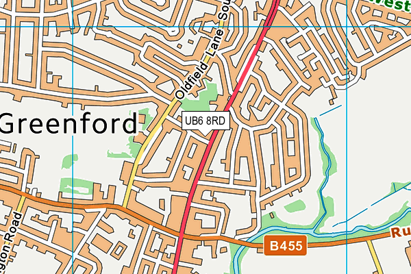 UB6 8RD map - OS VectorMap District (Ordnance Survey)