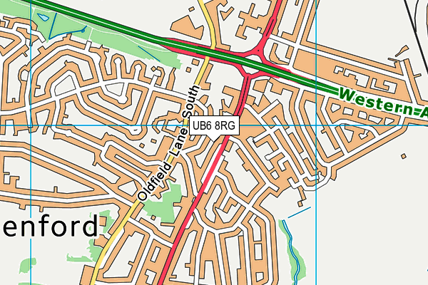 UB6 8RG map - OS VectorMap District (Ordnance Survey)