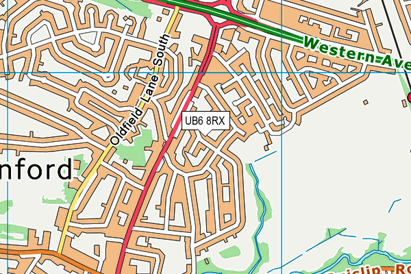 UB6 8RX map - OS VectorMap District (Ordnance Survey)