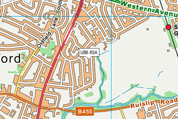 UB6 8SA map - OS VectorMap District (Ordnance Survey)