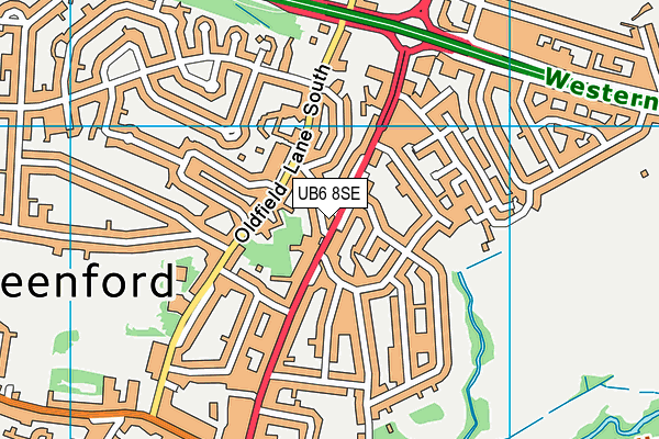 UB6 8SE map - OS VectorMap District (Ordnance Survey)