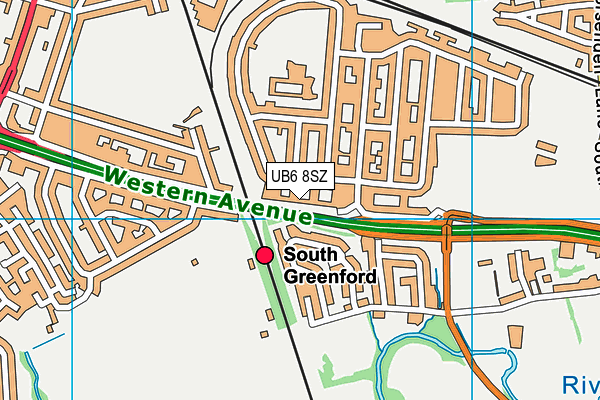 UB6 8SZ map - OS VectorMap District (Ordnance Survey)