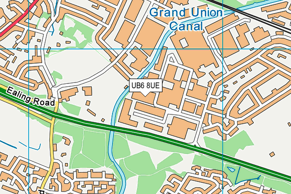 UB6 8UE map - OS VectorMap District (Ordnance Survey)