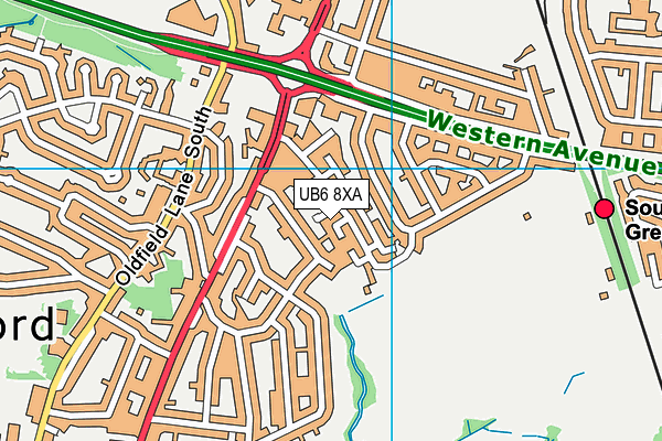 UB6 8XA map - OS VectorMap District (Ordnance Survey)