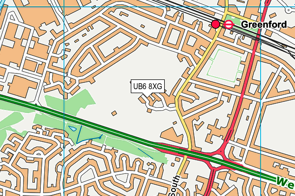 UB6 8XG map - OS VectorMap District (Ordnance Survey)