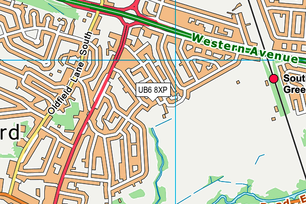 UB6 8XP map - OS VectorMap District (Ordnance Survey)