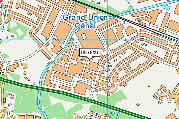 UB6 8XU map - OS VectorMap District (Ordnance Survey)