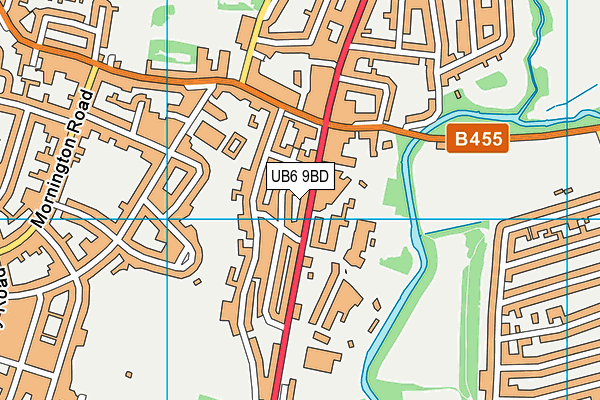 UB6 9BD map - OS VectorMap District (Ordnance Survey)