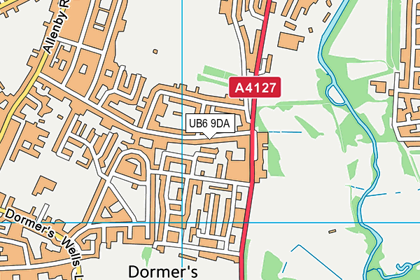 UB6 9DA map - OS VectorMap District (Ordnance Survey)