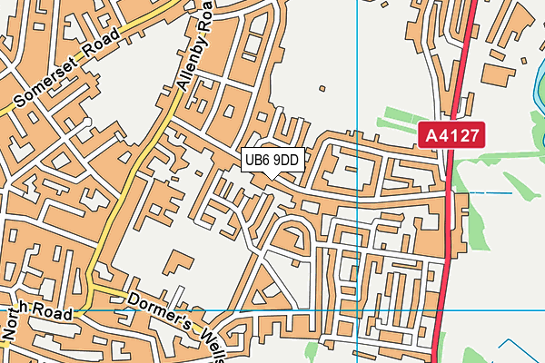 UB6 9DD map - OS VectorMap District (Ordnance Survey)
