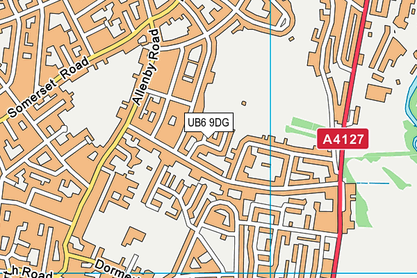 UB6 9DG map - OS VectorMap District (Ordnance Survey)