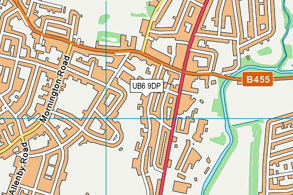 UB6 9DP map - OS VectorMap District (Ordnance Survey)