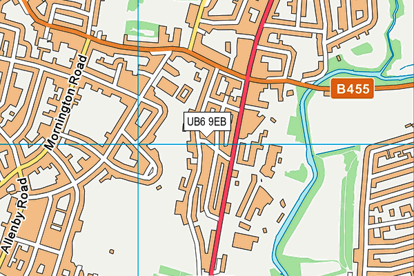 UB6 9EB map - OS VectorMap District (Ordnance Survey)