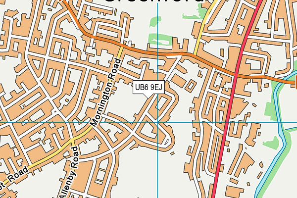 UB6 9EJ map - OS VectorMap District (Ordnance Survey)