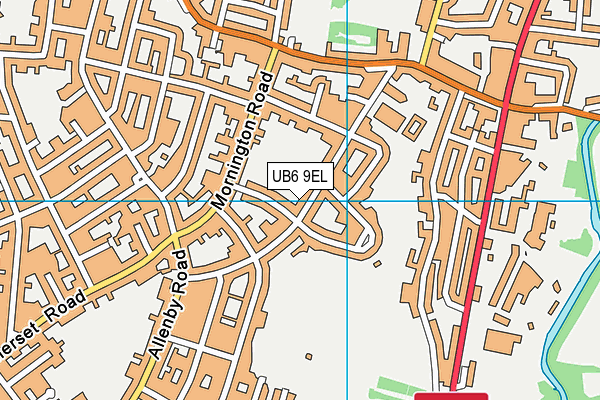 UB6 9EL map - OS VectorMap District (Ordnance Survey)