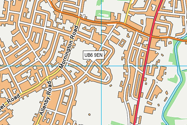 UB6 9EN map - OS VectorMap District (Ordnance Survey)