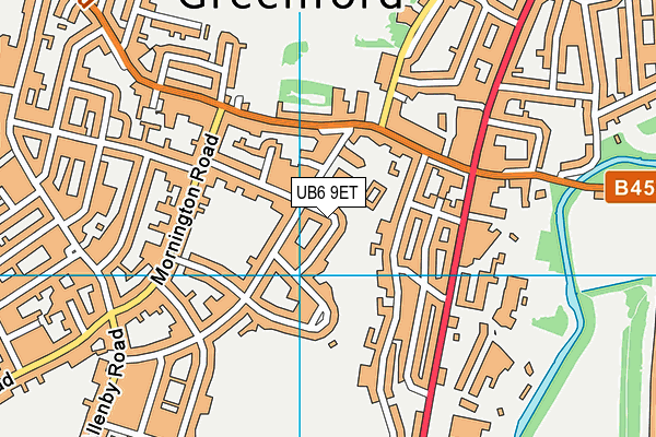 UB6 9ET map - OS VectorMap District (Ordnance Survey)